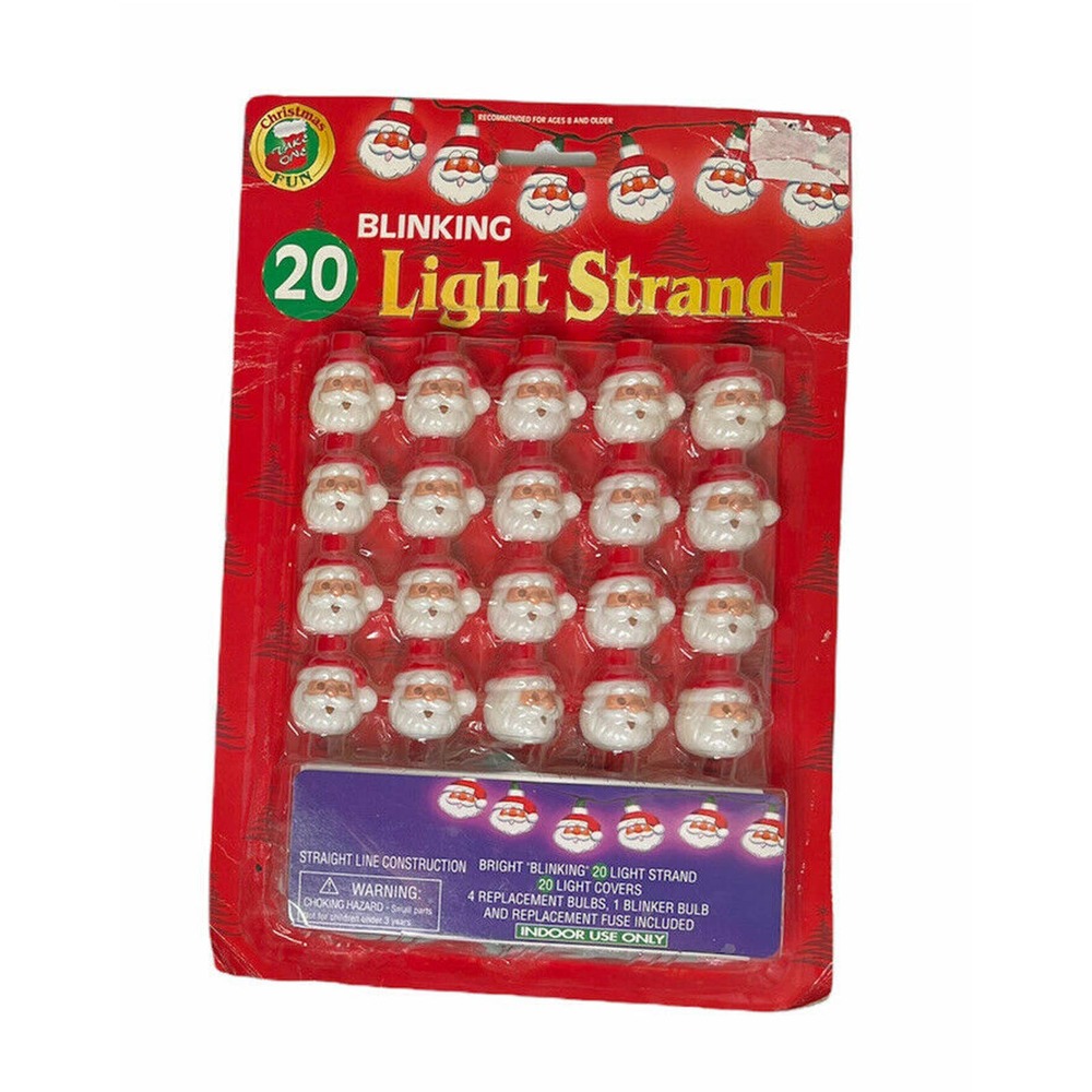 NEW Take One 20 Blinking Santa Christmas Decor Light Strand Indoor 2003